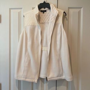 Talbots cream zip up vest with adjustable waist